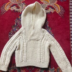 Cozy Vintage Irish Fisherman/Aran hooded sweater, toddler